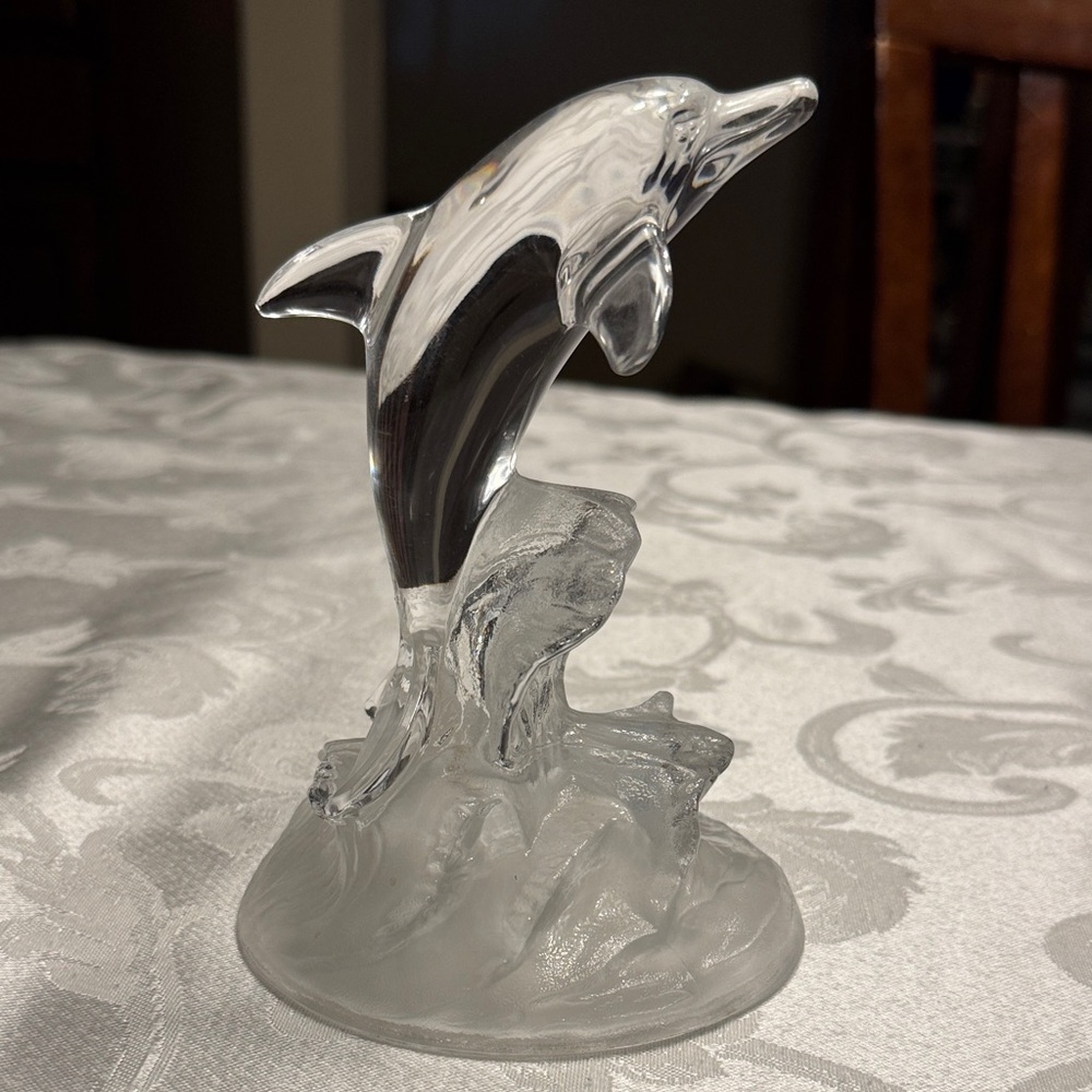 Vtg. RCR “Royal Cristal d’Arquis” 24% lead crystal  Dolphin Figurine.